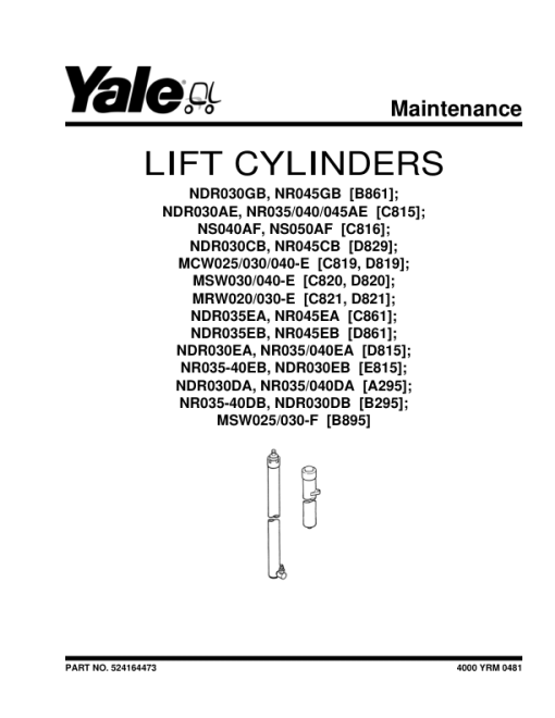 Yale NDR030GB, NR045GB Stacker B861 Service Repair Manual - Image 3