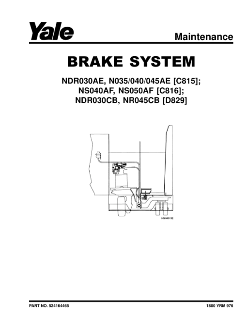 Yale NR035AE, NR040AE, NDR030AE Forklift C815 Service Repair Manual