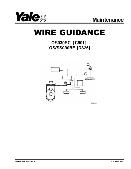 Yale OS030BE, SS030BE Order Selector D826 Series Repair Manual