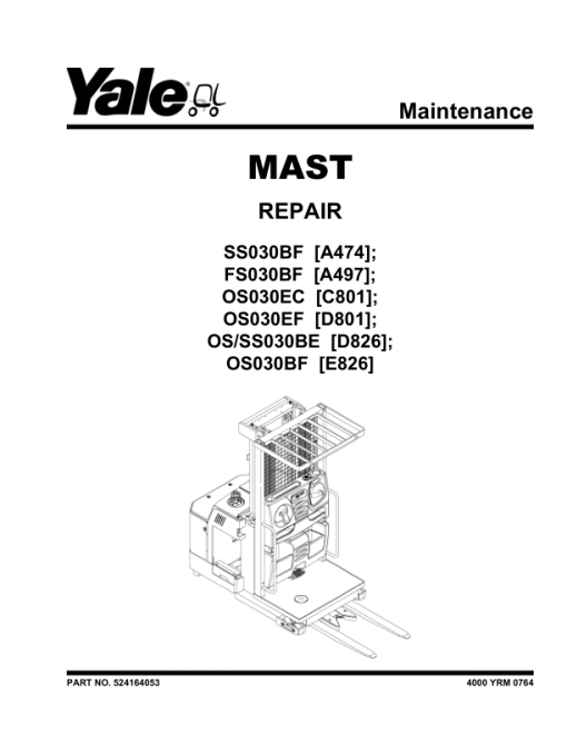 Yale OS030BE, SS030BE Order Selector D826 Series Repair Manual - Image 3