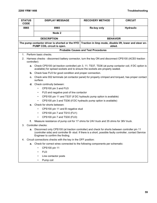 Yale OS030BF Order Picker E826 Series Repair Manual - Image 5