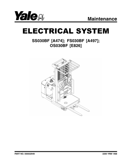 Yale OS030EF Order Selector D801 Series Repair Manual