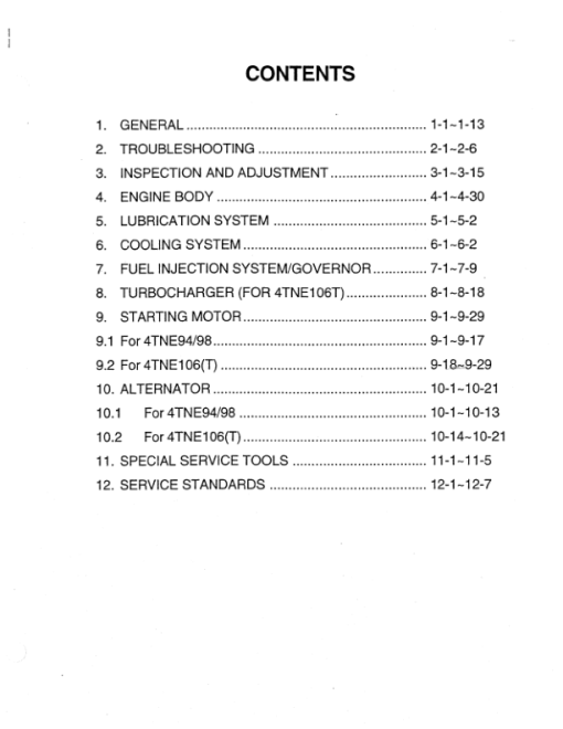 Yanmar 4TNE94, 4TNE98, 4TNE106, 4TNE106T Engine Service Repair Manual - Image 2