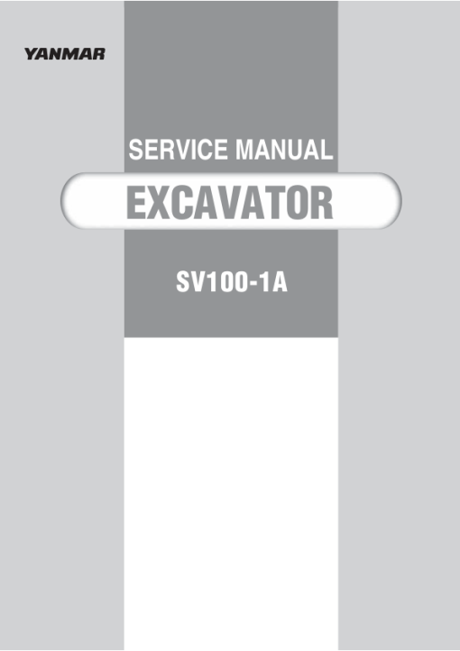 Yanmar SV100-1A Crawler Excavator Service Repair Manual