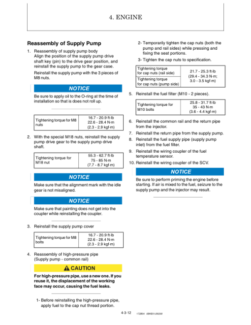 Gehl Z55, Mustang 550Z Compact Excavator Repair Service Manual - Image 6